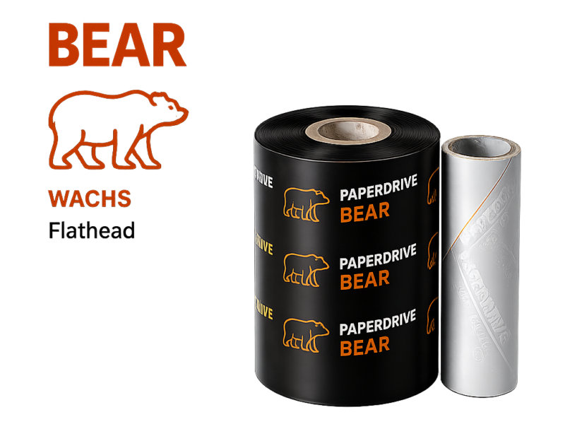 Farbband paperdrive BEAR – Premium Wachs für Flatheaddrucker