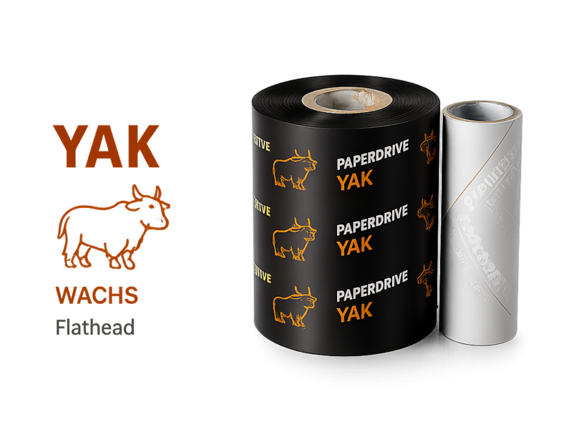 Farbband paperdrive YAK – Standard Wachs für Flatheaddrucker