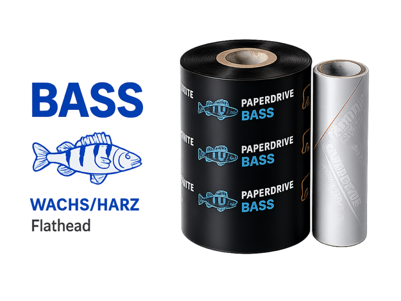 Farbband paperdrive BASS- Wachs/Harz Farbband für vielseitige Anwendungen