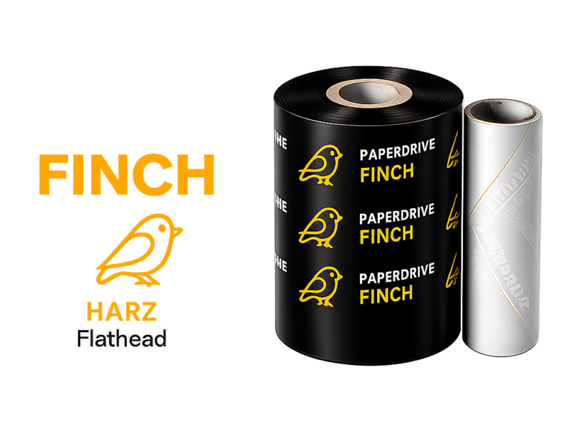 Farbband paperdrive FINCH – Präzises Harz Farbband für langlebige Kennzeichnung