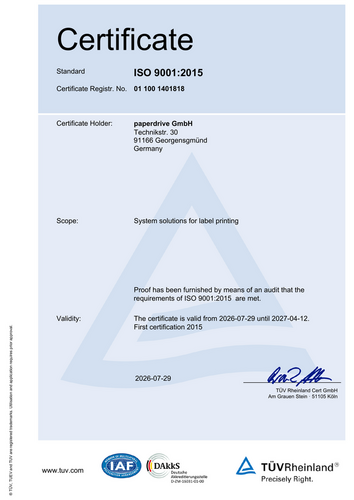Zertifikat ISO9001 2026 EN